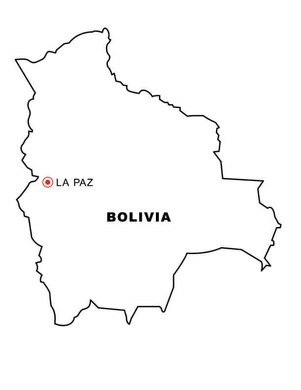 Dibujo de Mapa de Bolivia para Colorear y Imprimir