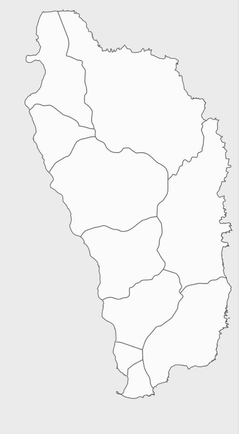 Dibujo de Mapa de Dominica para Colorear y Imprimir