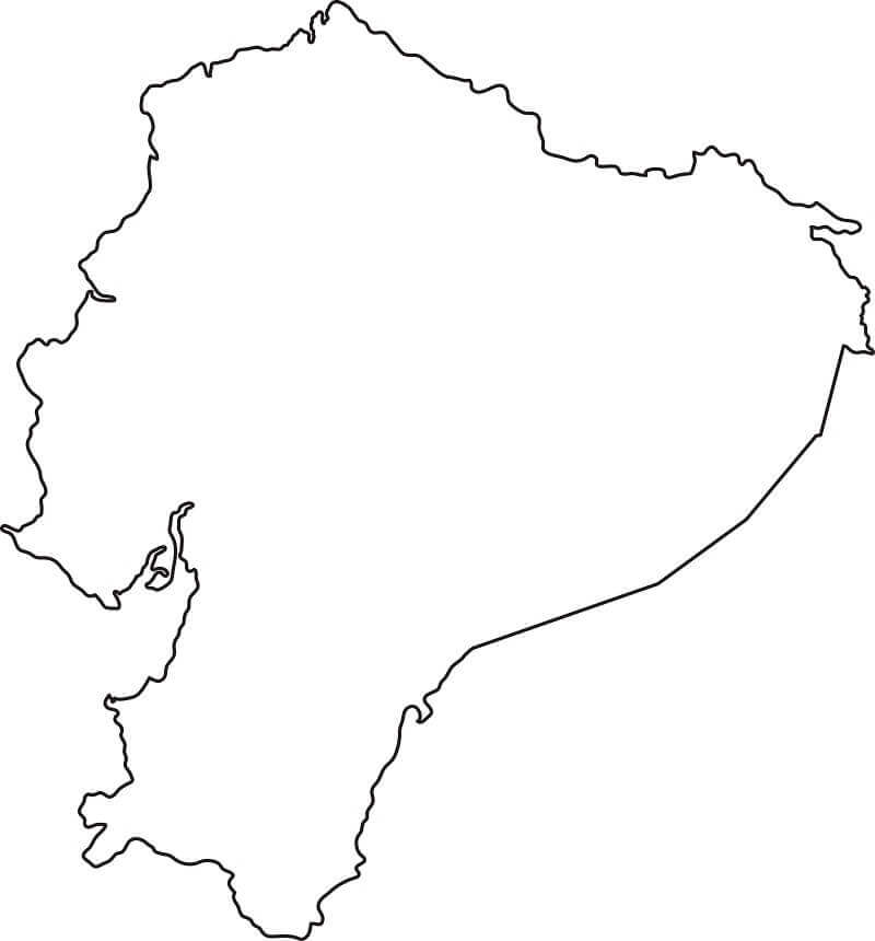Dibujo de Mapa de Ecuador para Colorear y Imprimir