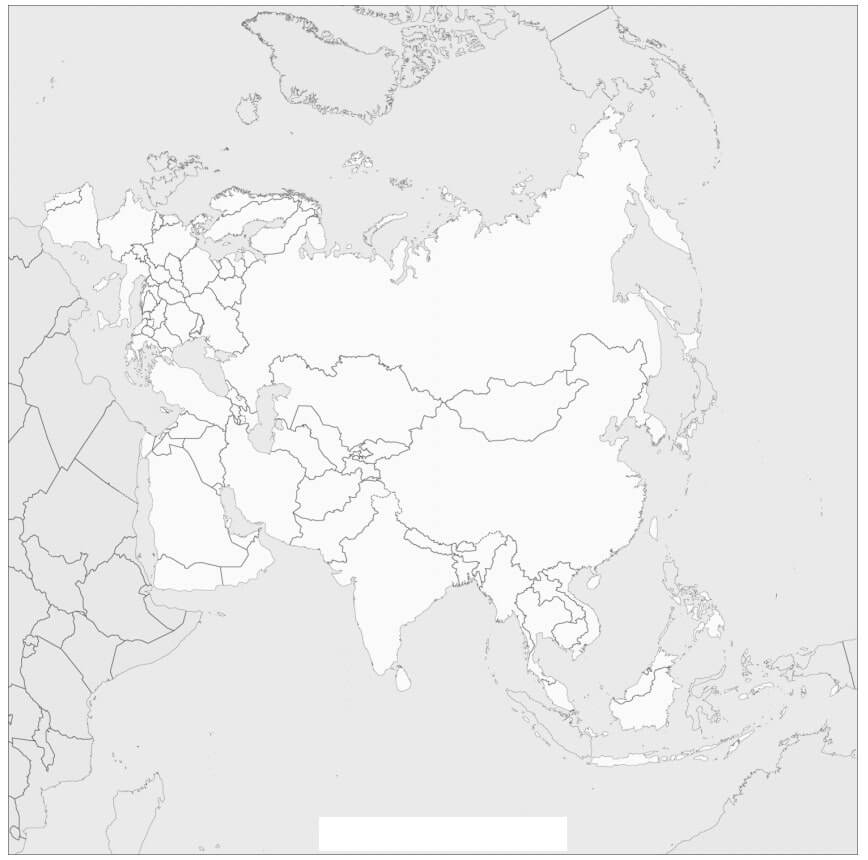 Dibujo de Mapa de Eurasia para Colorear y Imprimir
