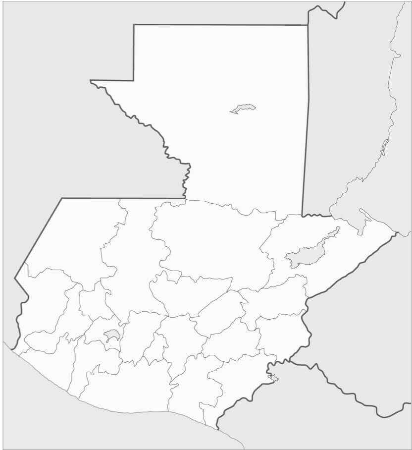 Dibujo de Mapa de Guatemala para Colorear y Imprimir