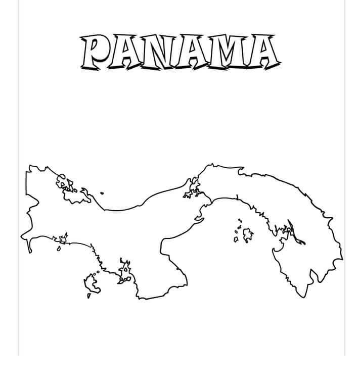 Dibujo de Mapa de Panama para Colorear y Imprimir