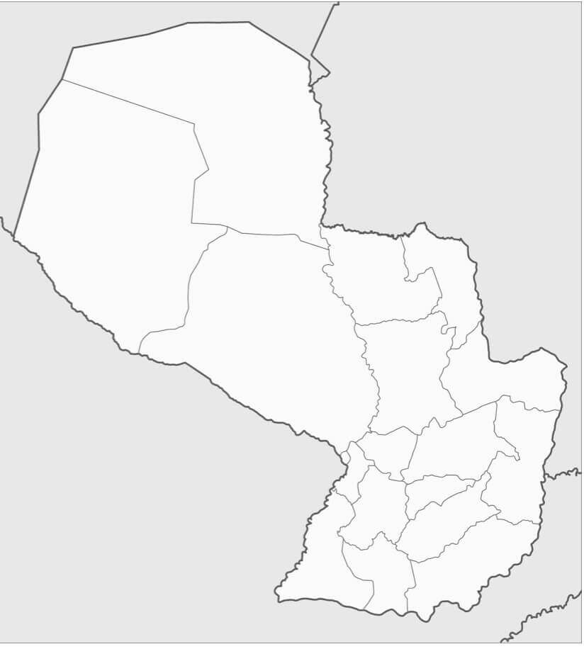 Dibujo de Mapa de Paraguay para Colorear y Imprimir