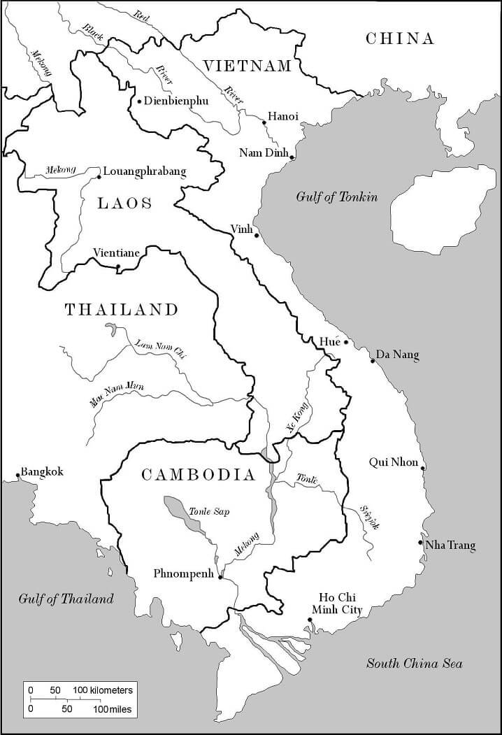 Dibujo de Mapa de Vietnam para Colorear y Imprimir