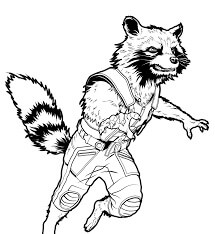 Dibujo de Mapache Cohete Enojado para Colorear y Imprimir