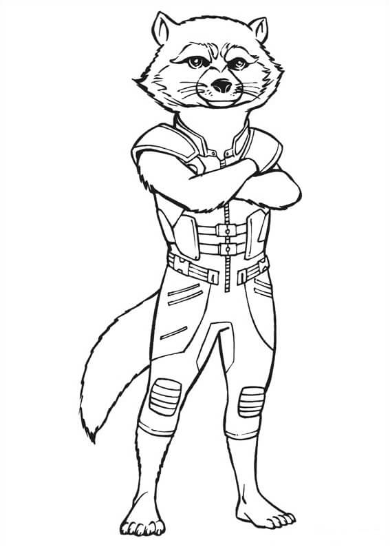 Dibujo de Mapache Cohete para Colorear y Imprimir
