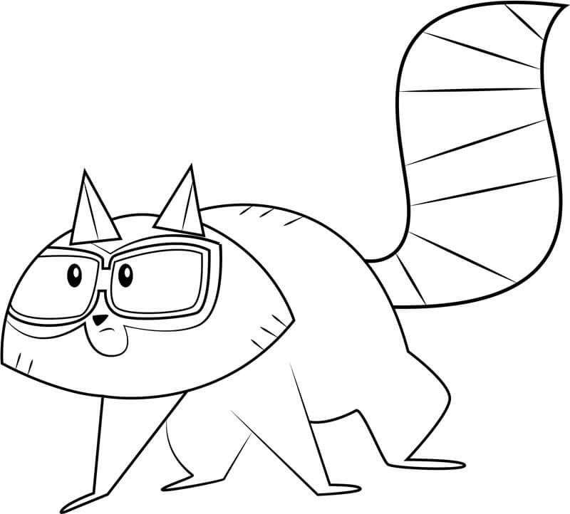 Dibujo de Mapache de Total Drama para Colorear y Imprimir