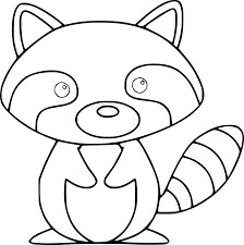 Dibujo de Mapache Lindo para Colorear y Imprimir