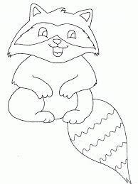 Dibujo de Mapache Sentado para Colorear y Imprimir