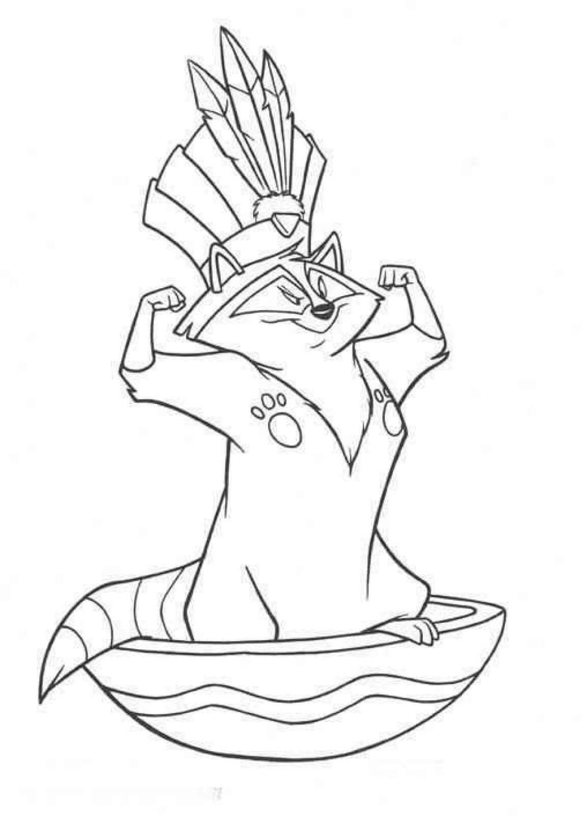 Dibujo de Patriarca Mapache para Colorear y Imprimir