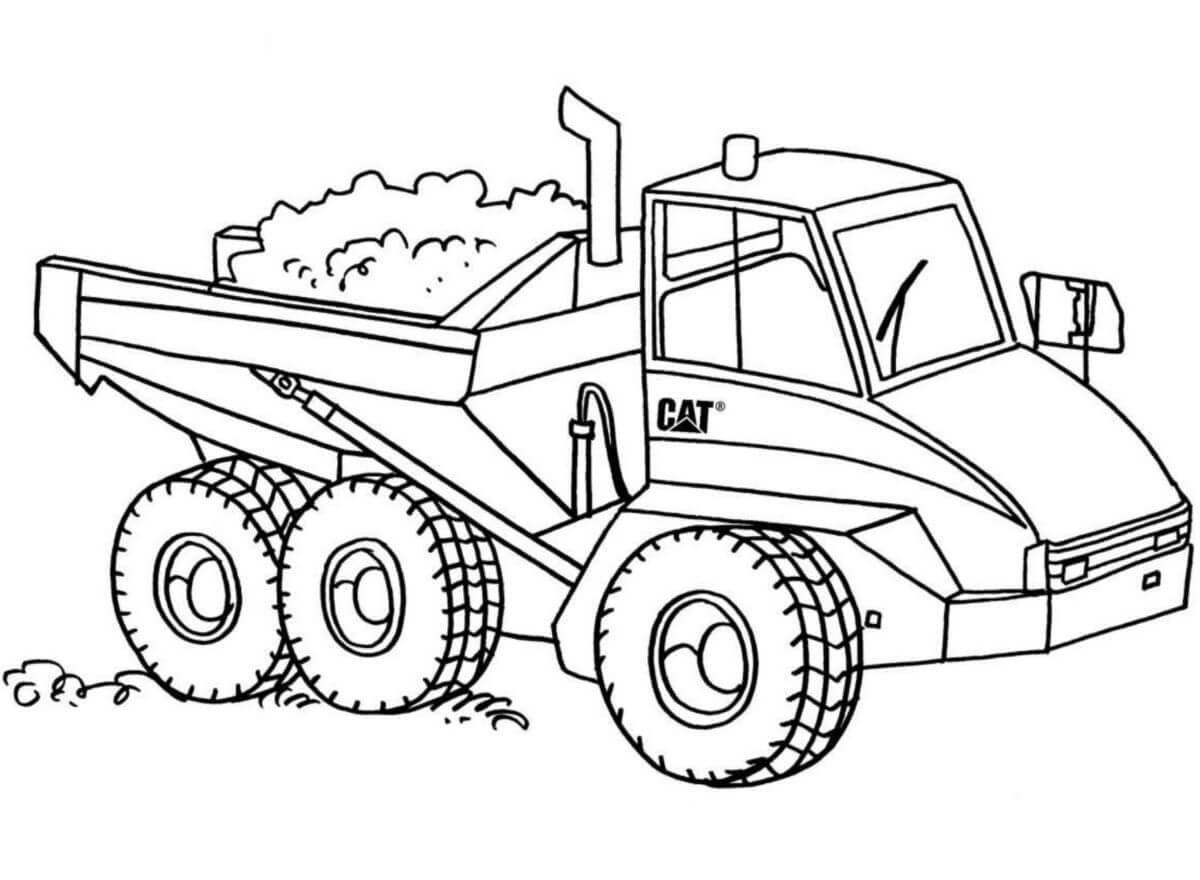 Dibujo de Máquina de Camiones Articulados para Colorear y Imprimir