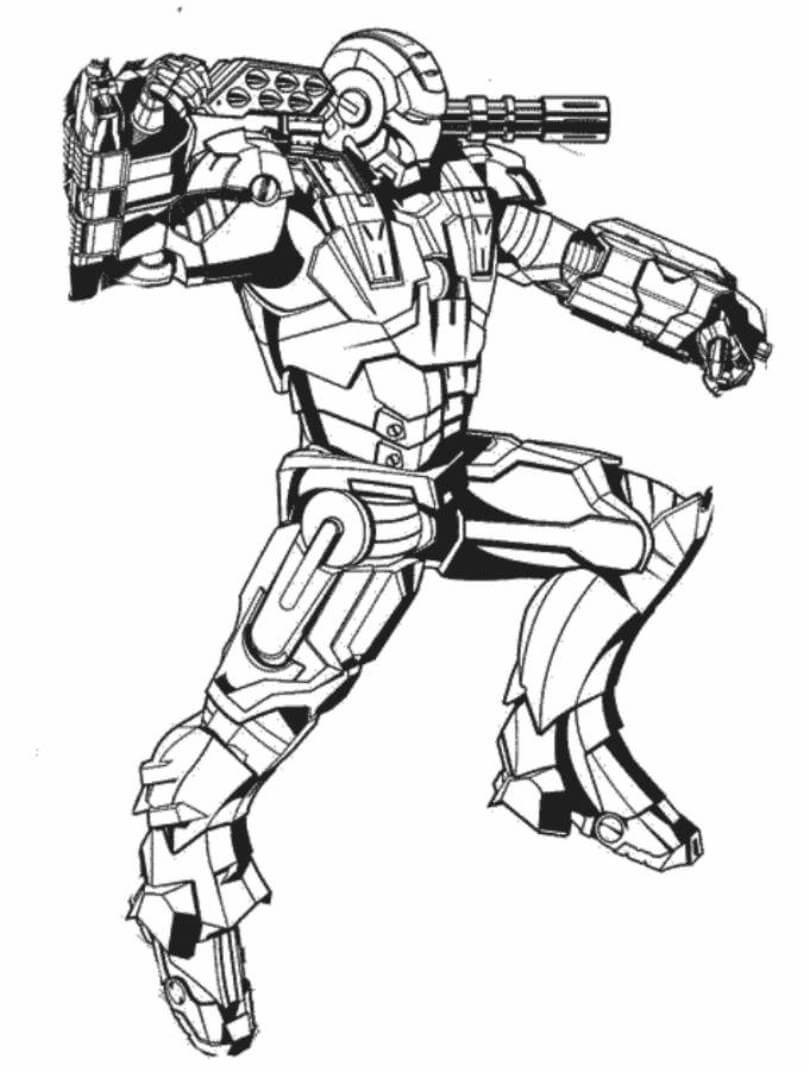 Dibujo de Máquina de Guerra de Ironman para Colorear y Imprimir