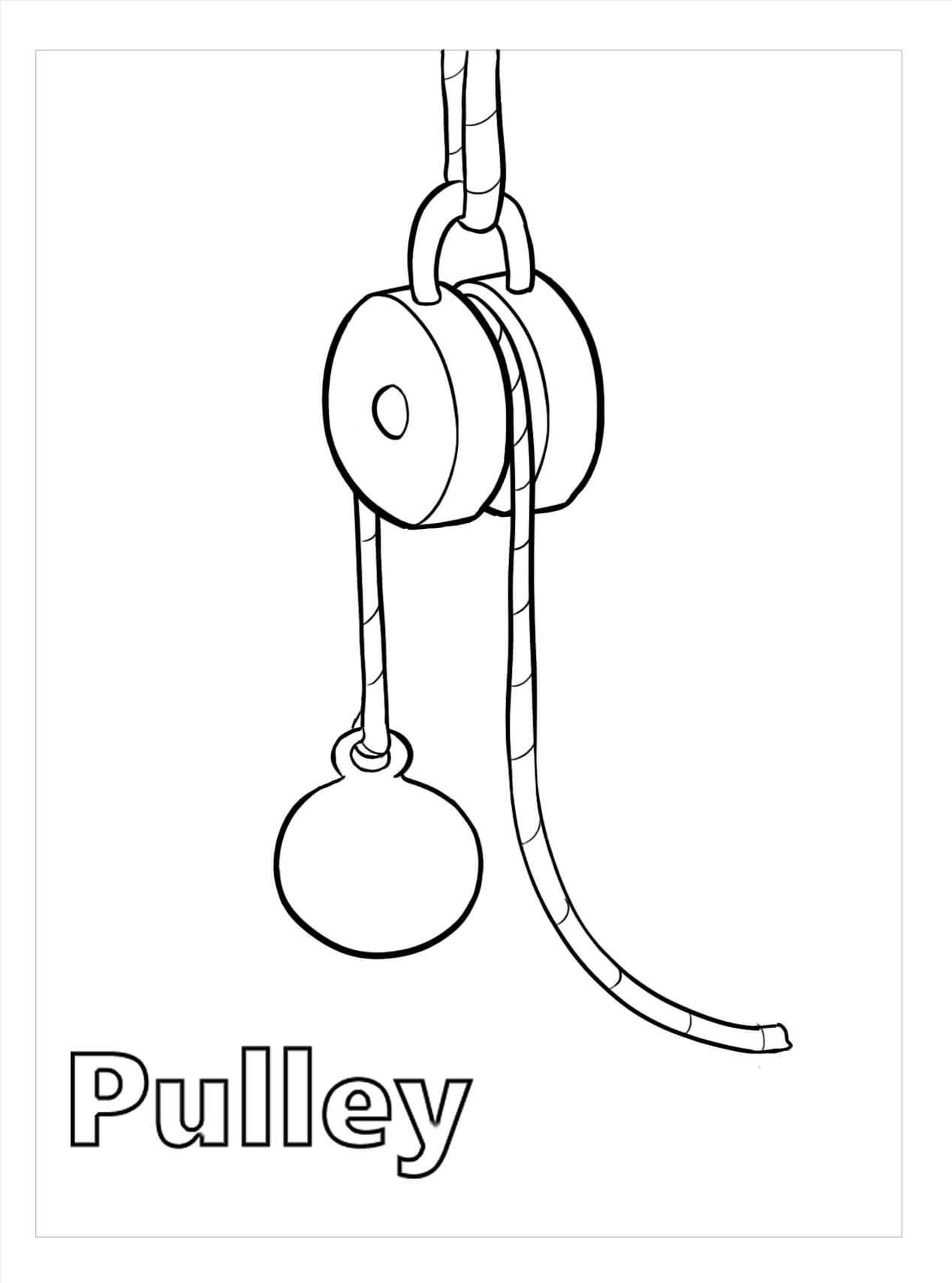 Dibujo de Máquina de Polea para Colorear y Imprimir