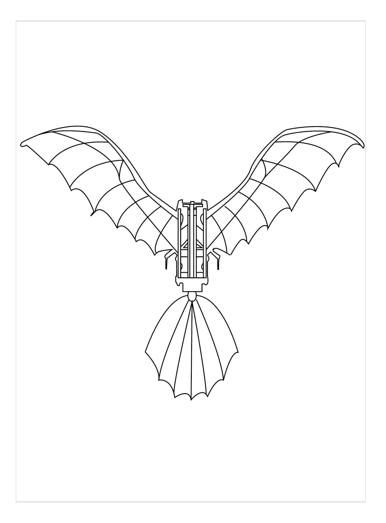 Dibujo de Máquina de Vuelo de da Vinci para Colorear y Imprimir
