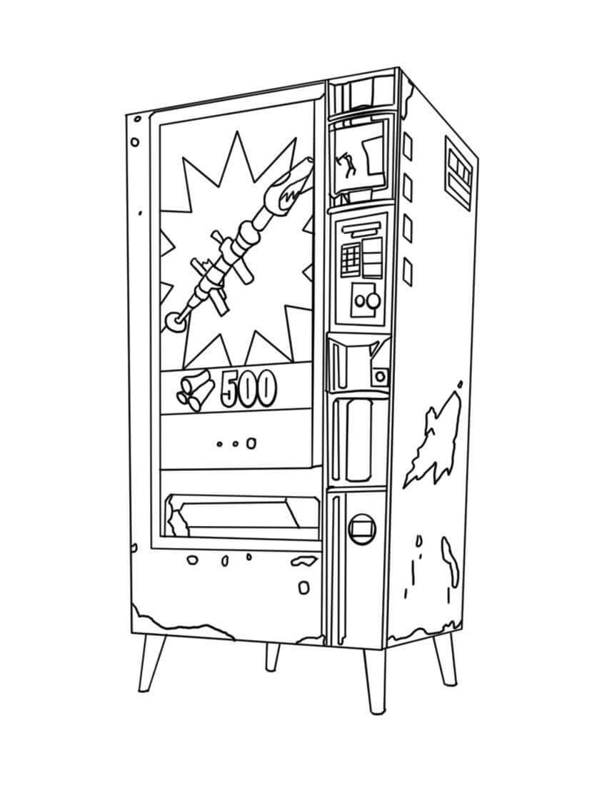 Dibujo de Máquina Expendedora Básica para Colorear y Imprimir