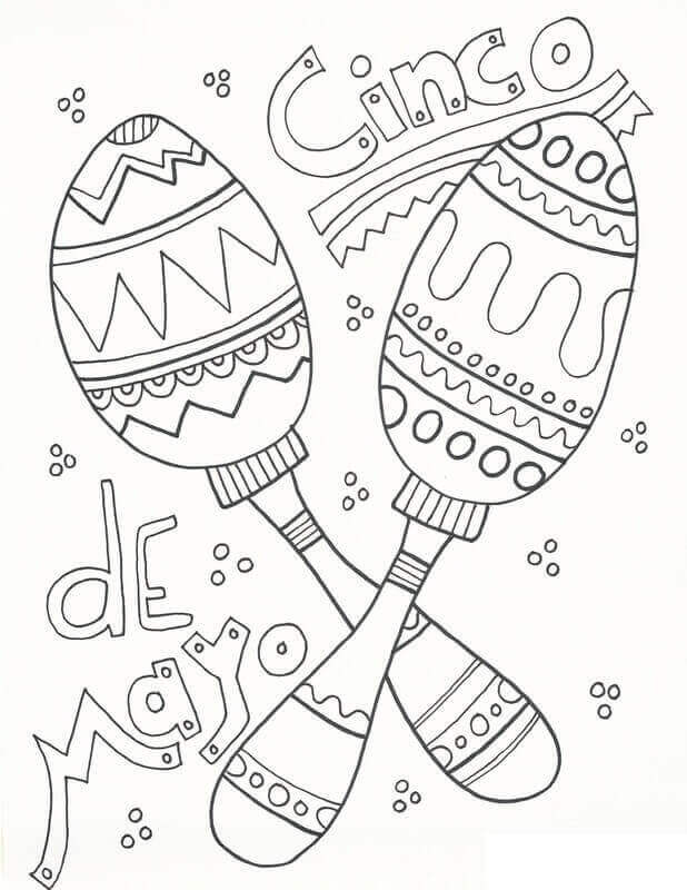dibujo bonitas maracas para imprimir y colorear