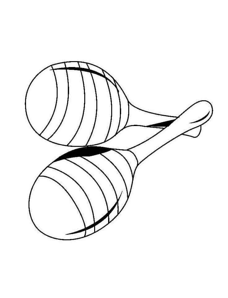 dibujo maracas basicas para imprimir y colorear