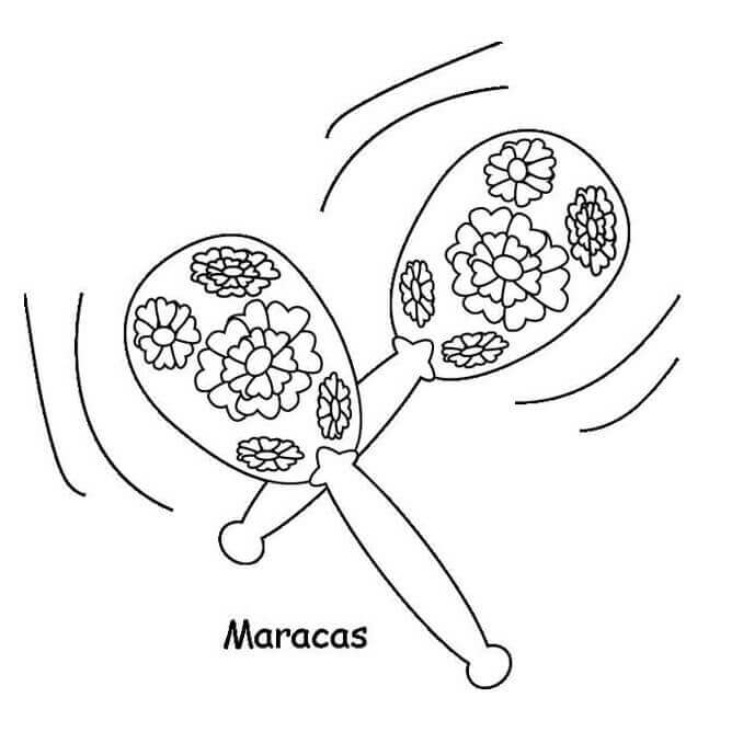 dibujo maracas hermosas para imprimir y colorear