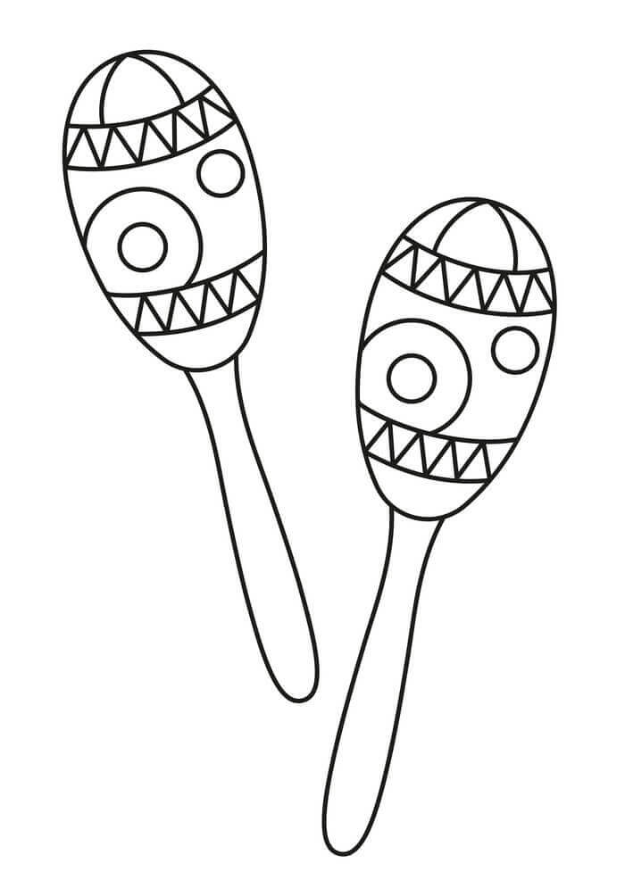 dibujo maracas maravillosas para imprimir y colorear