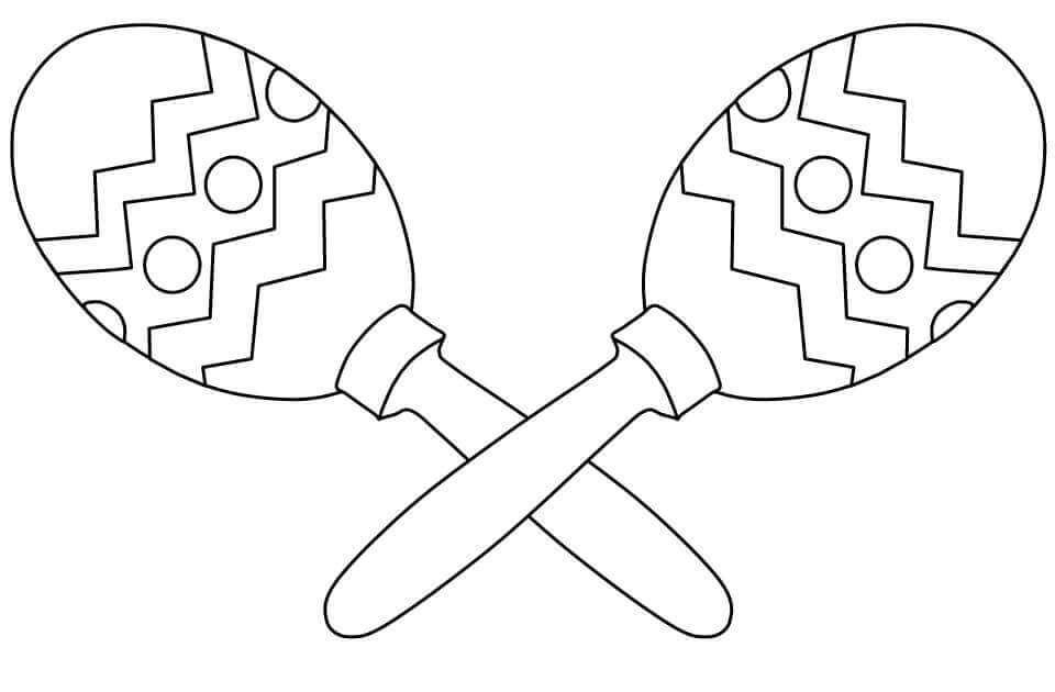 dibujo maracas normales para imprimir y colorear