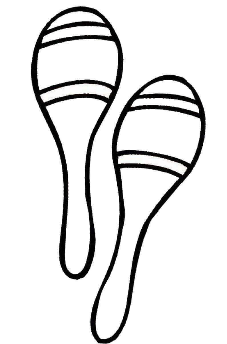 dibujo maracas simples 2 para imprimir y colorear