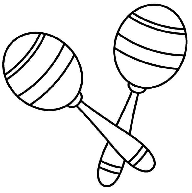 dibujo maracas simples 3 para imprimir y colorear