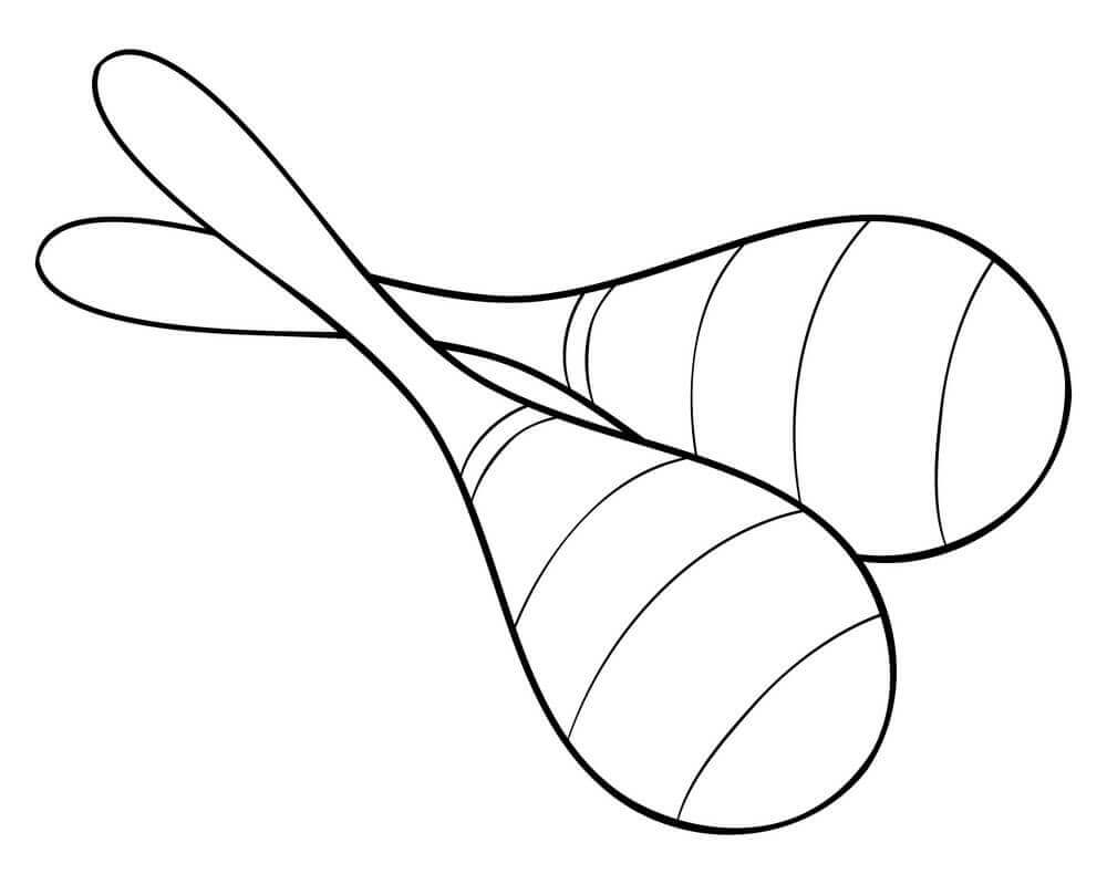 dibujo maracas simples para imprimir y colorear