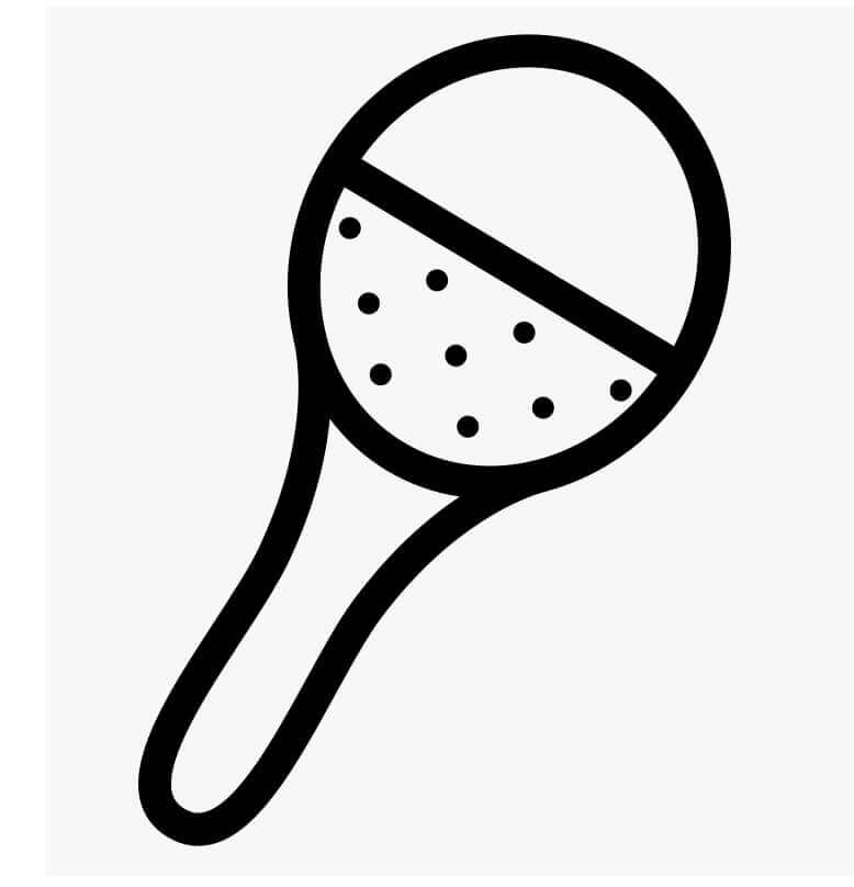 dibujo uno maracas para imprimir y colorear