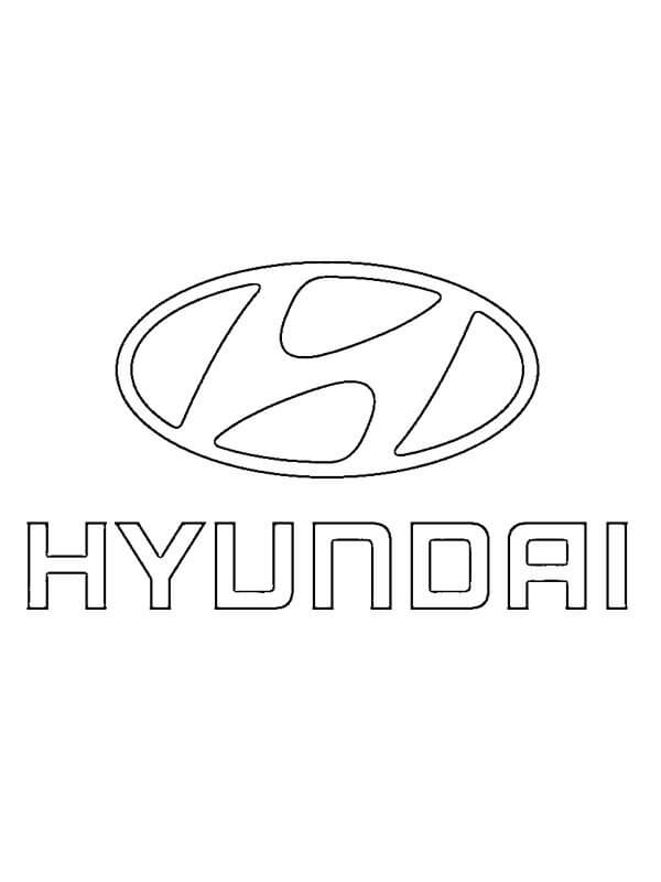 Dibujo de Logotipo de Hyundai para Colorear y Imprimir