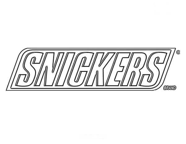 Dibujo de Snickers Con Logo para Colorear y Imprimir