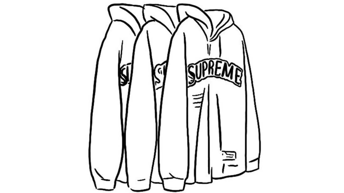 Dibujo de Sudadera Con Capucha Supreme para Colorear y Imprimir