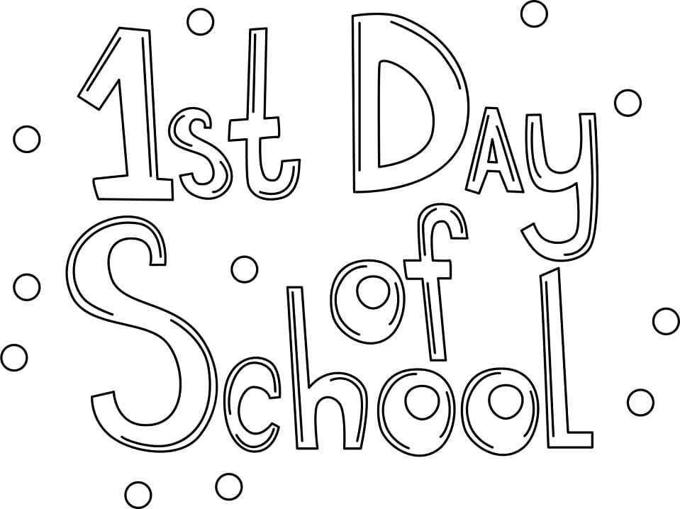dibujo 1er dia de escuela para colorear