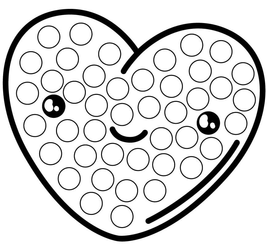 dibujo corazon lindo marcador de puntos para colorear