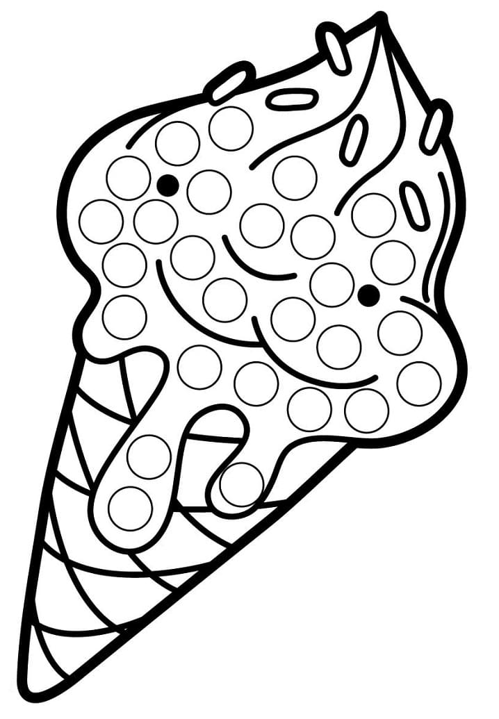 dibujo helado marcador de puntos para colorear