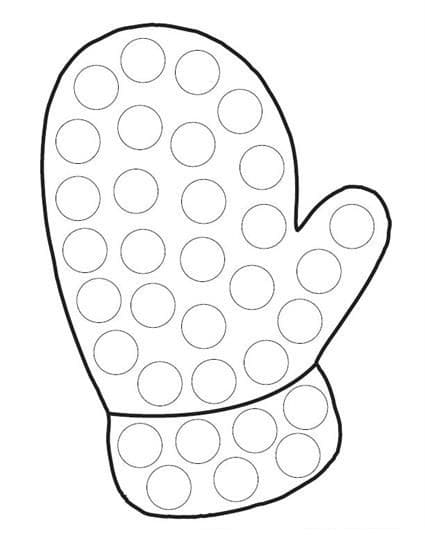 dibujo manopla facil marcador de puntos para colorear
