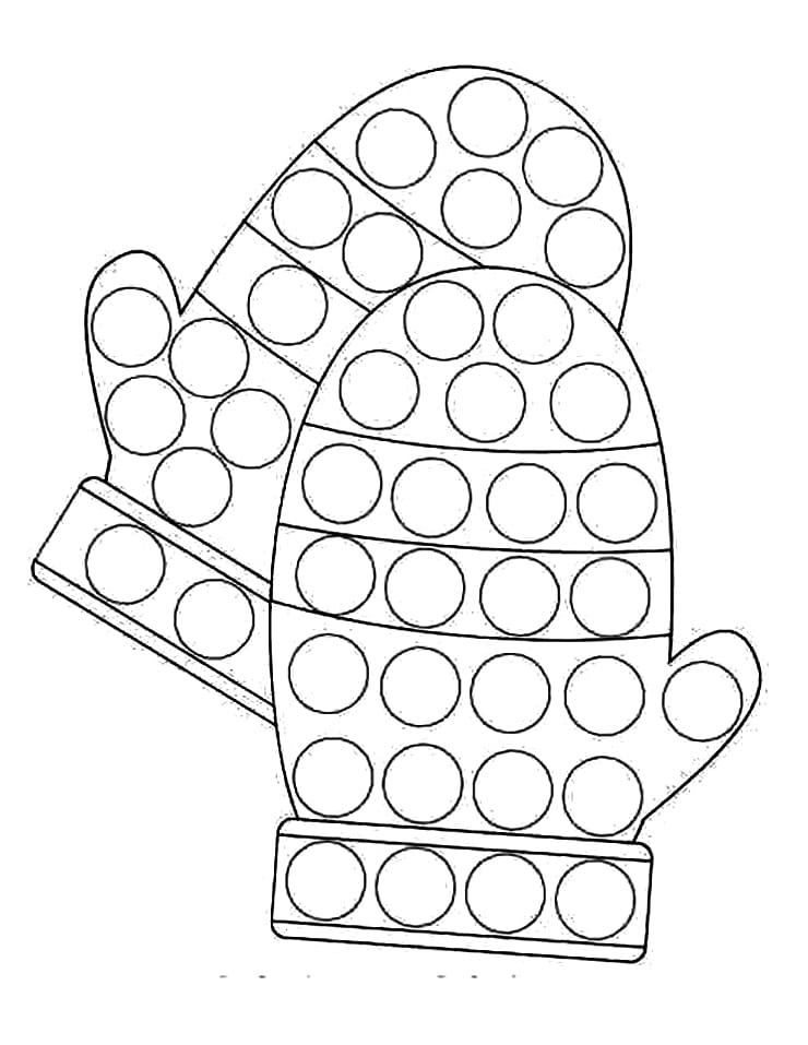 dibujo mitones marcador de puntos para colorear
