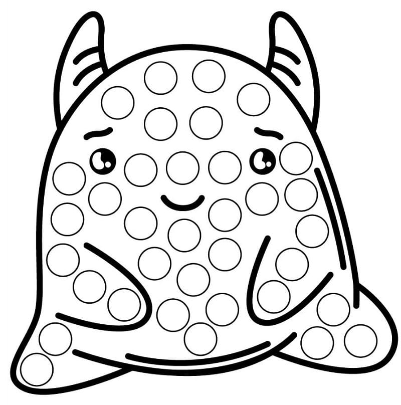 dibujo monstruo lindo marcador de puntos para colorear