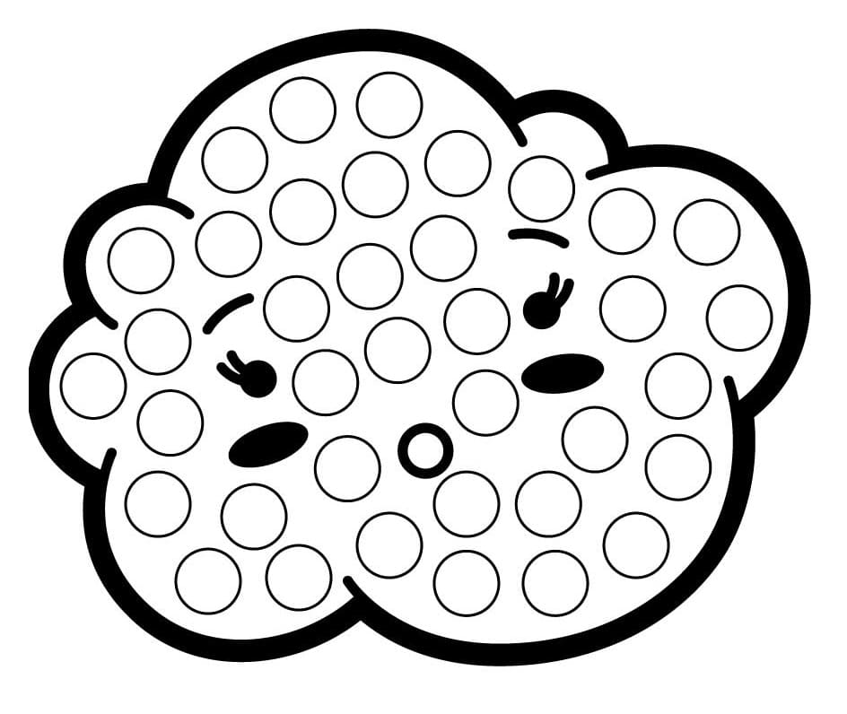 dibujo nube marcador de puntos para colorear