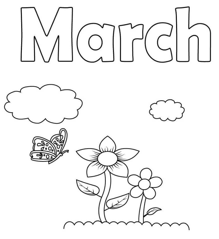 Dibujo de 2 de Marzo para Colorear y Imprimir
