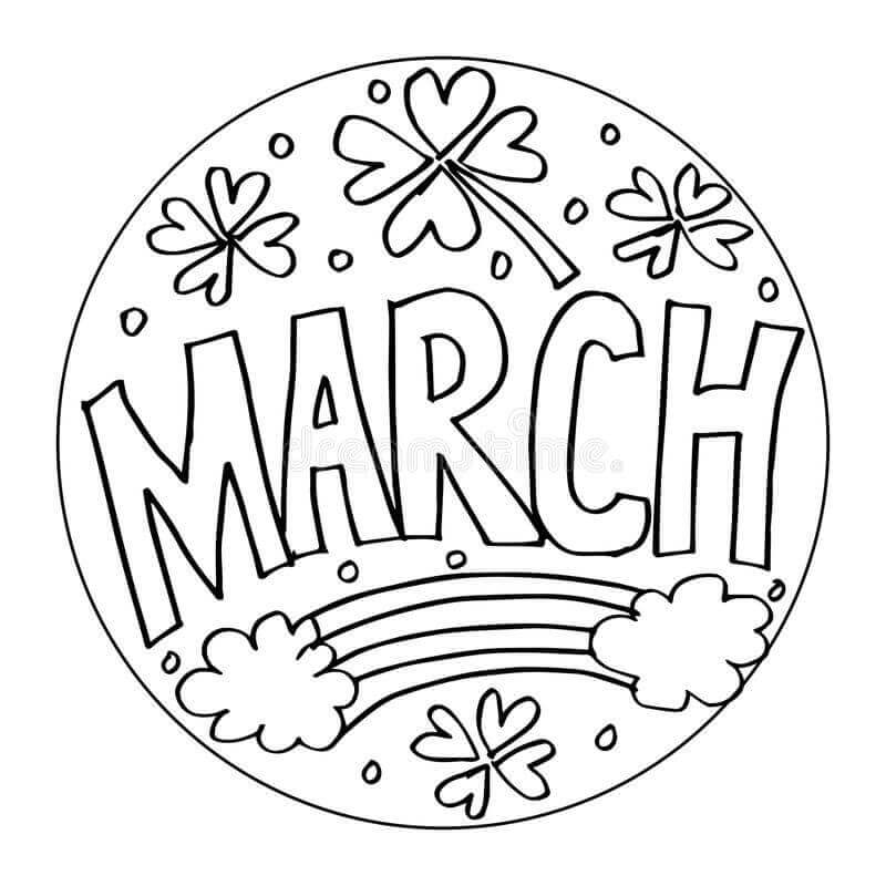 Dibujo de 3 de Marzo para Colorear y Imprimir
