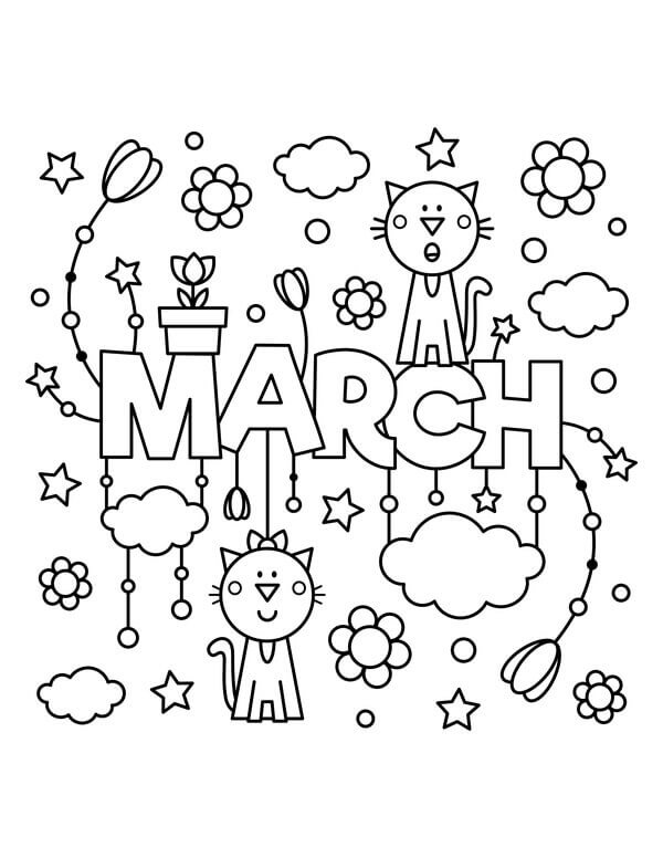 Dibujo de Marzo 1 para Colorear y Imprimir