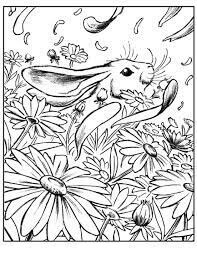 Dibujo de Conejito y Margarita para Colorear y Imprimir
