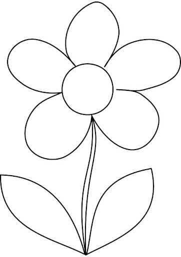 Dibujo de Margarita Fácil para Colorear y Imprimir
