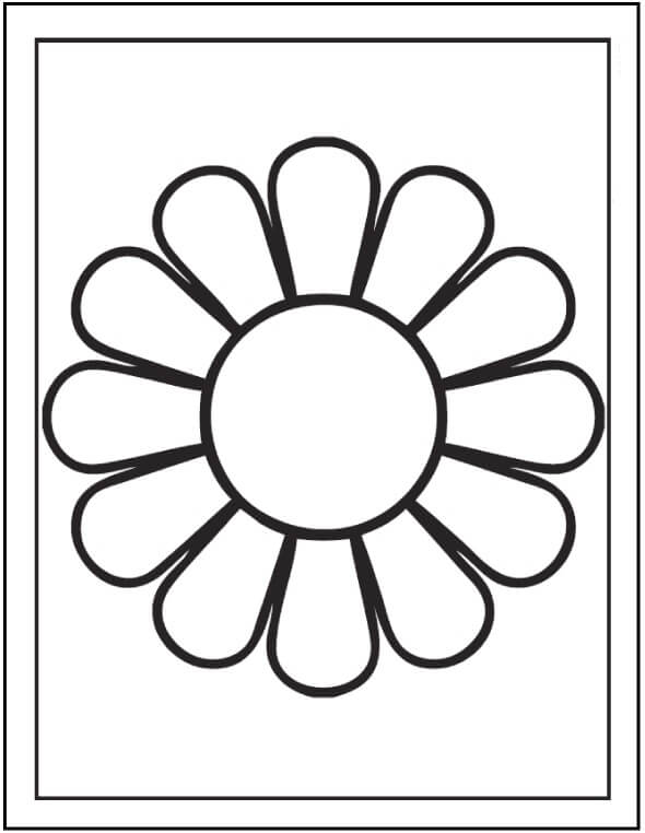 Dibujo de Margarita Normal para Colorear y Imprimir
