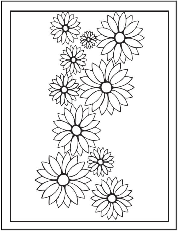 Dibujo de Margarita Simple para Colorear y Imprimir