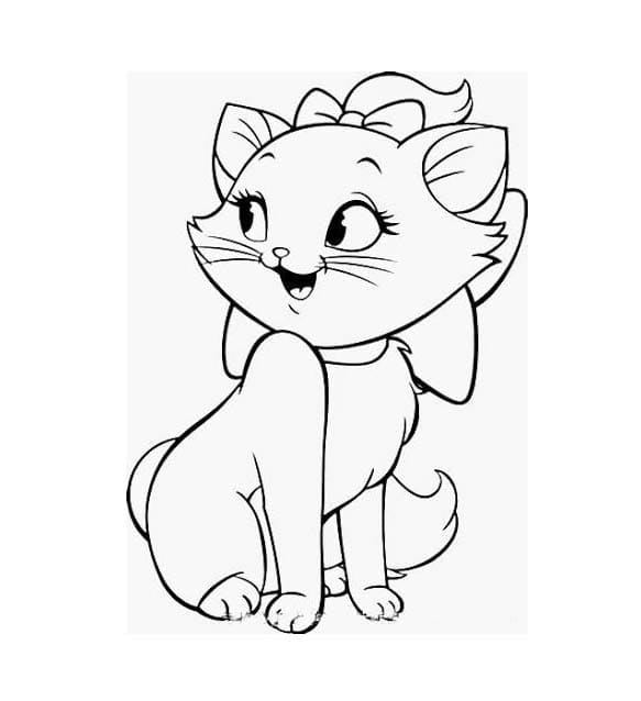 Dibujo de Dibujo de Marie Cat para Colorear Gratis para Colorear para Colorear y Imprimir