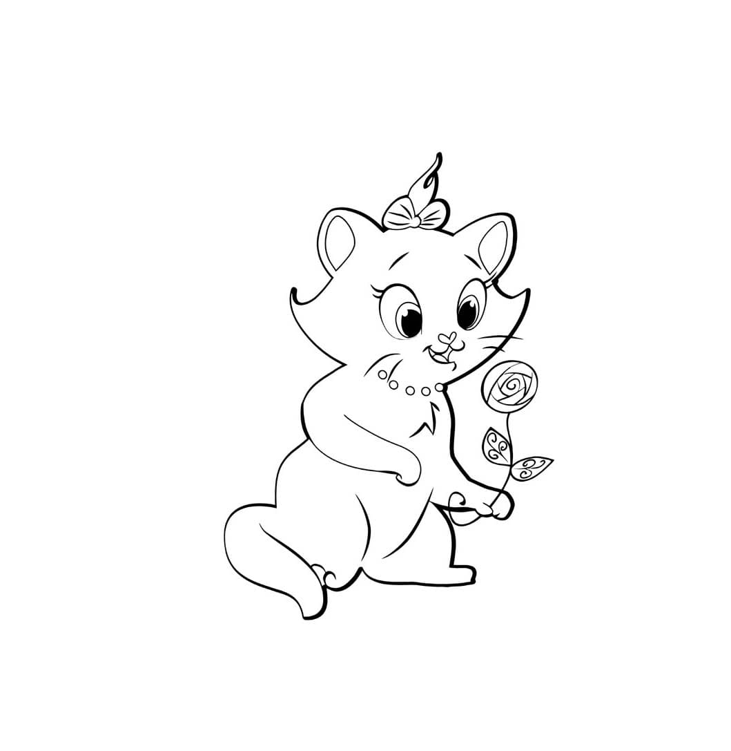 Dibujo de Disney Marie Cat Hd para Colorear para Colorear y Imprimir