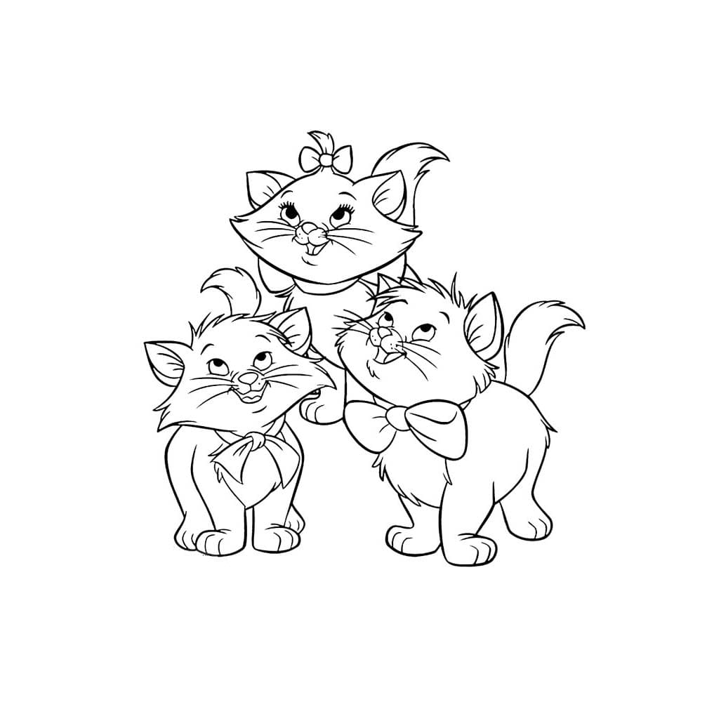 Dibujo de Disney Marie Cat para Colorear para Colorear y Imprimir
