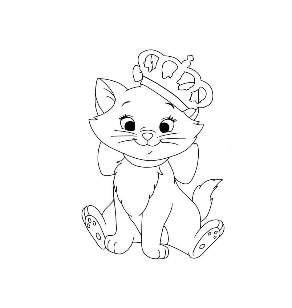 Dibujo de Imprimible Marie Cat para Colorear para Colorear y Imprimir