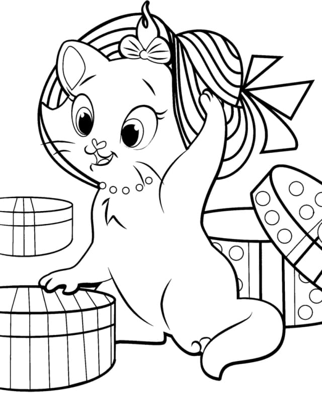 Dibujo de Marie Gato para Colorear para Colorear y Imprimir